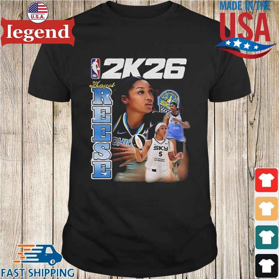 Angel Reese Chicago Sky WNBA Basketball 2K26 Cover Shirt.jpg Angel Reese Chicago Sky WNBA Basketball 2K26 Cover T-Shirt