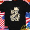 Cat skeleton hug Halloween T-Shirt