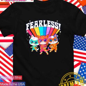 Fearless cute rainbow hero cats T-Shirt