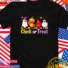 Chick or treat Halloween witch spooky chicken farmer T-Shirt