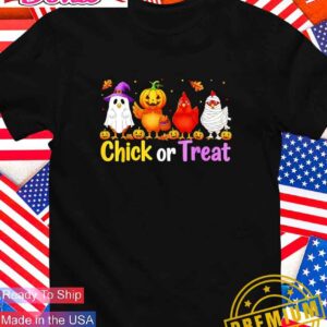 Chick or treat Halloween witch spooky chicken farmer T-Shirt
