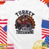 Houston Texans NFL Happy Thanksgiving Turkey and Touchdowns T-Shirt