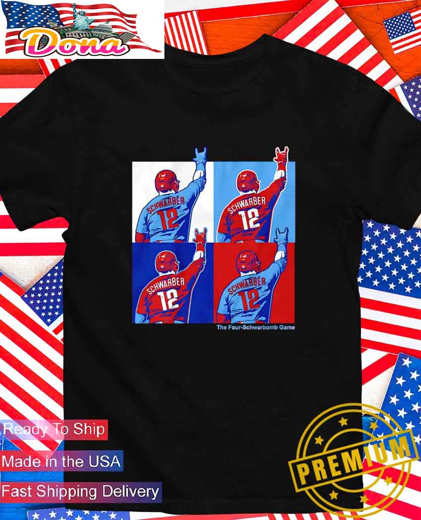 Kyle Schwarber The Four-Schwarbomb Game Philadelphia Phillies T-Shirt.jpg Kyle Schwarber The Four-Schwarbomb Game Philadelphia Phillies T-Shirt