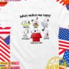 Snoopy what makes me happy sleeping food wi-fi video games coffee staying at home T-Shirt