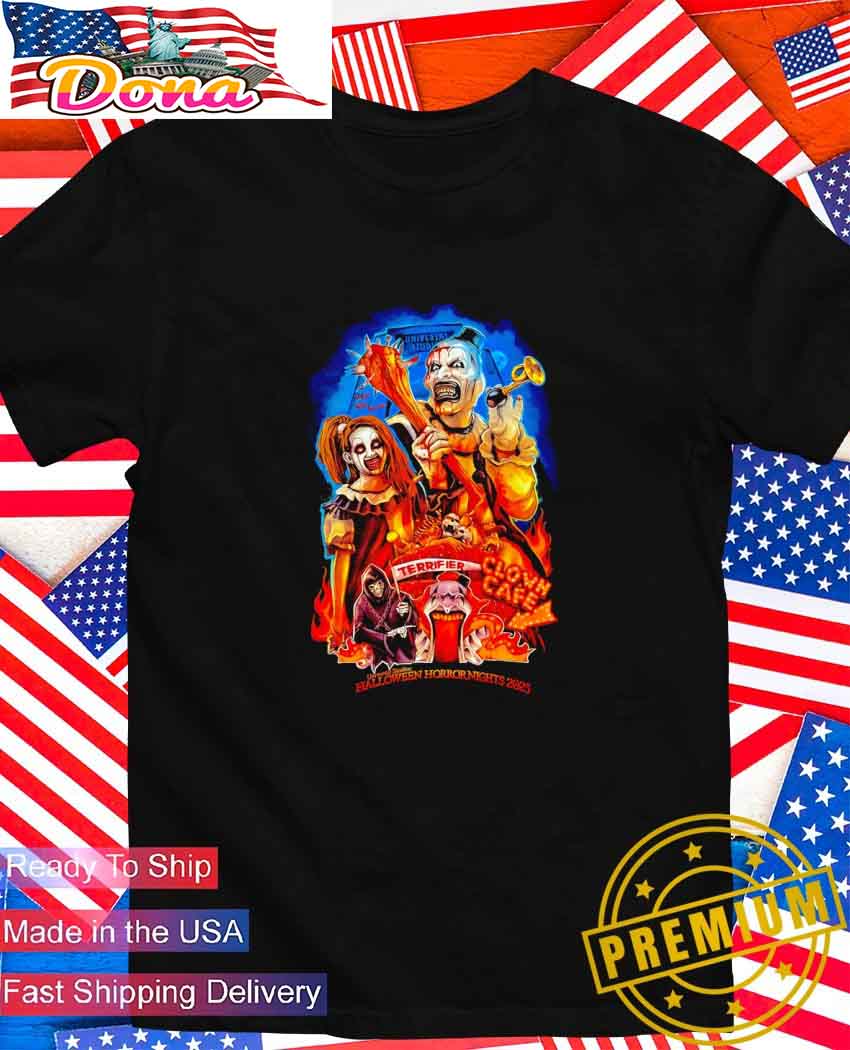 Terrifier Clown Cafe Universal Studios Halloween Horror Nights 2025 T-Shirt.jpg Terrifier Clown Cafe Universal Studios Halloween Horror Nights 2025 T-Shirt