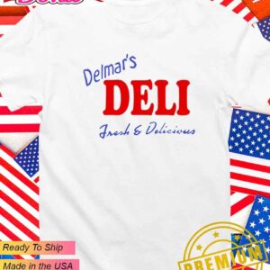 Tom Holland wearing Delmar’s Deli Fresh and Delicious T-Shirt