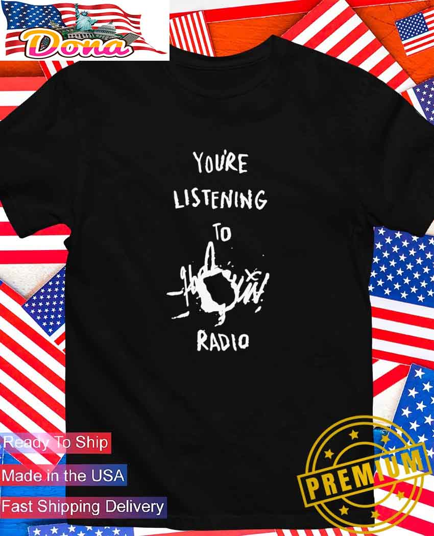 Lady Gaga wearing you're listening to Harlequin radio T-Shirt.jpg Lady Gaga wearing you’re listening to Harlequin radio T-Shirt