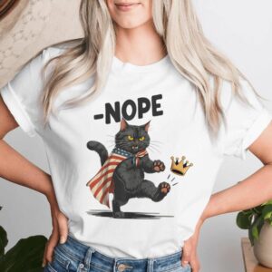 Black Cat No Kings October 18 No Kings Day T-shirt