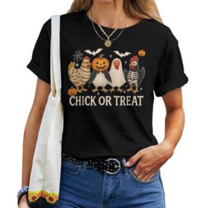 Chick Or Treat Chicken Halloween Costume Girls T-shirt