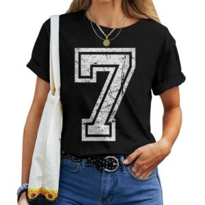 Distressed Vintage Number 7 T-shirt