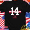 Georgia Bulldogs Football Gunner Stockton 14 name number stripe T-Shirt