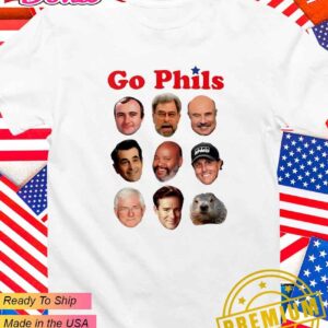 Go Phils Groundhog Philadelphia Phillies Legends face T-Shirt
