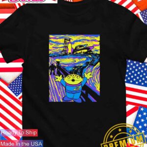 Green scream Aliens The Starry Night T-Shirt