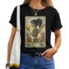 Halloween Softball Mama Mom Skeleton Tarot Card T-shirt