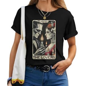 Halloween The Lovers Tarot Card Frankenstein Bride T-shirt