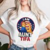 I Am Aunt Tifa Woman's Girl America Flag T-shirt