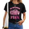 In October We Wear Pink Breast Cancer Nurse Scrub Life Fall T-shirt