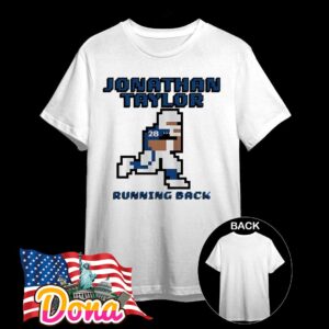 Jonathan Taylor #28 Indianapolis Colts Running Back pixel T-Shirt