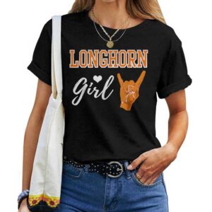 Longhorn Girl Heart Souvenir T-shirt