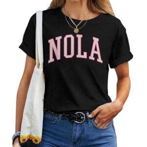 Nola Cute Pink Preppy New Orleans Girls T-shirt