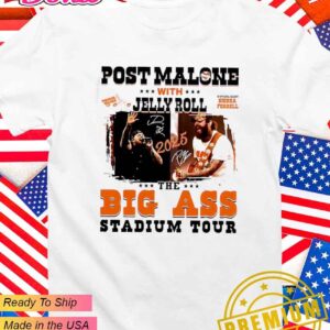 Post Malone with Jelly Roll 2025 Big Ass Stadium Tour T-Shirt