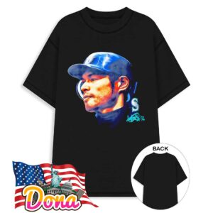Seattle Mariners Baseball #51 Ichiro Suzuki big head signature T-Shirt