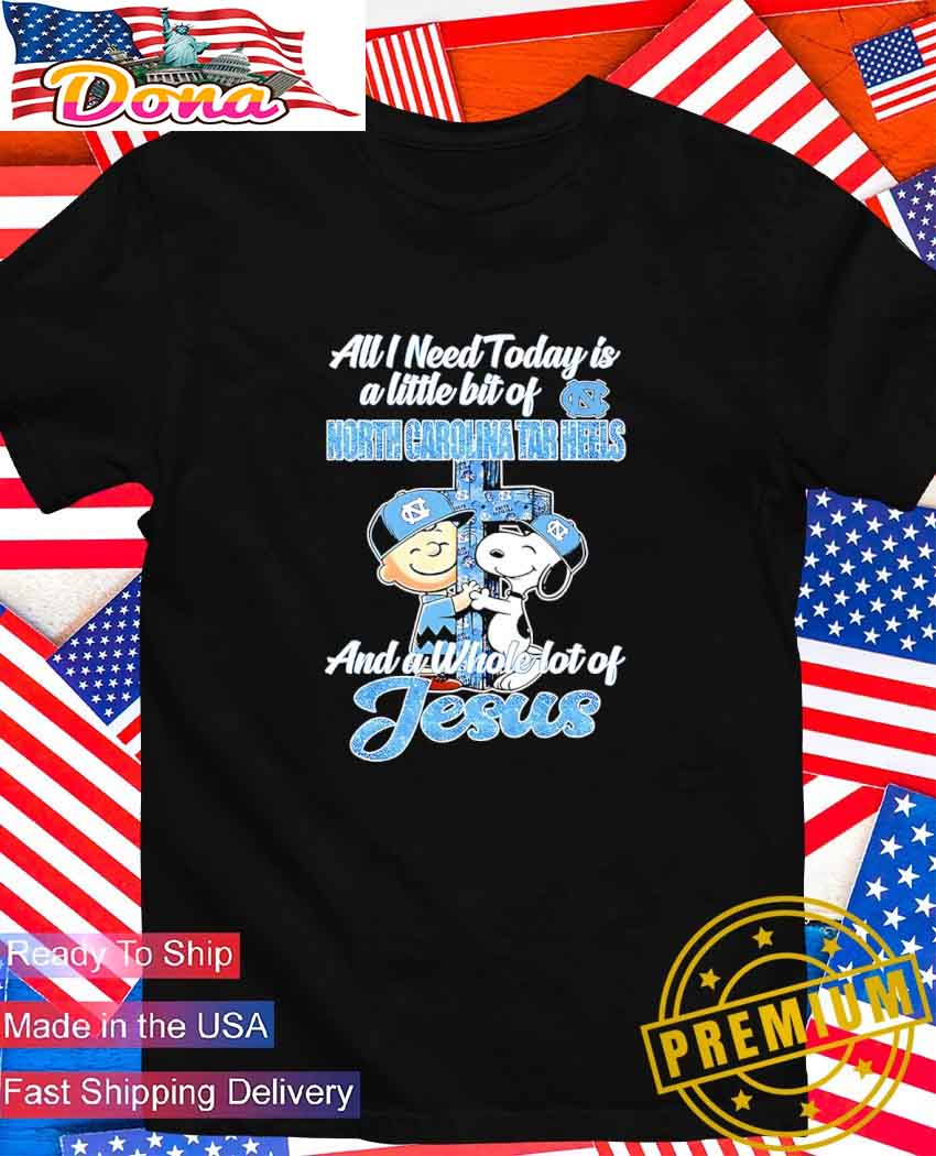 Snoopy and Charlie Brown hug cross all I need today is a little bit of North Carolina Tar Heels and a whole lot of Jesus T-Shirt Snoopy and Charlie Brown hug cross all I need today is a little bit of North Carolina Tar Heels and a whole lot of Jesus T-Shirt