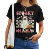 Spooky Mama Halloween Mom Ghost Costume Groovy T-shirt