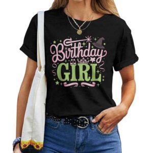 Birthday Witch Pink And Green Birthday Girl T-shirt
