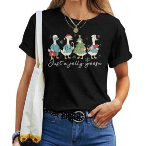 Christmas Just A Jolly Goose Nurse Cute Medical Staff Xmas T-shirt