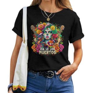 Dia De Los Muertos Woman Rose Flower Day Of The Dead Catrina T-shirt