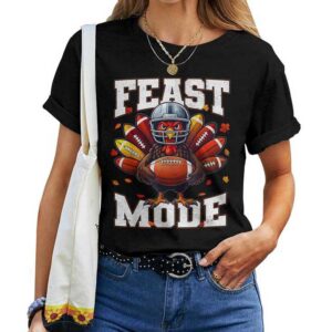 Feast Mode Turkey Vintage Fall Football Thanksgiving Boy T-shirt