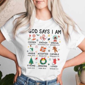 God Says I Am Cute Christmas Xmas Christian Boys Girls T-shirt