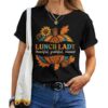 Lunch Lady Pumpkin Leopard Print Thanksgiving Fall Autumn T-shirt