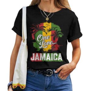 One Love Jamaica 2025 Hibiscus Flower Caribbean Vacation T-shirt
