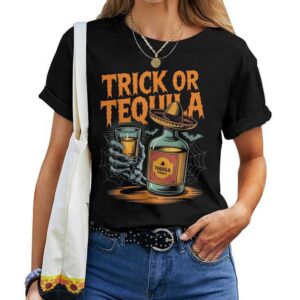 Trick Or Tequila Bartender Halloween Costume T-shirt
