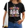 Trick Or Treatment Ghost Nurse Halloween Costume Girl T-shirt